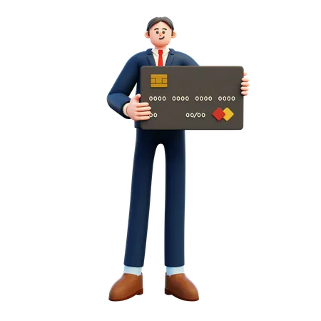 Homme affaires, tenue, carte crédit  3D Illustration