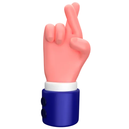 Homme d'affaires a croisé le signe de geste de mains de doigt  3D Icon