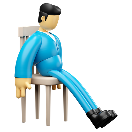 Homme d'affaires dormant sur une chaise  3D Illustration