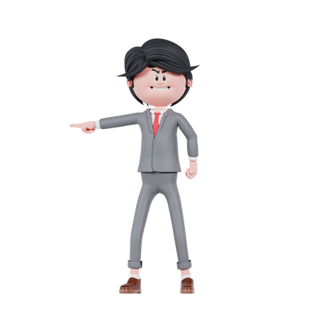 Homme d'affaires en colère  3D Illustration