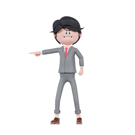Homme d'affaires en colère  3D Illustration