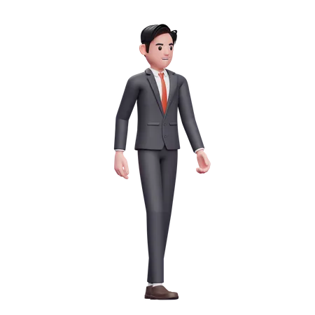 Homme d'affaires en costume formel marchant  3D Illustration