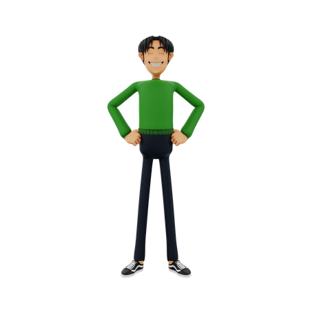Homme d'affaires en geste de taille  3D Icon