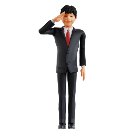 Homme d'affaires faisant un salut  3D Icon