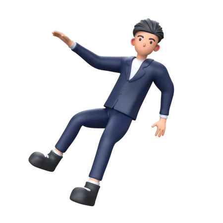 Homme d'affaires flottant dans les airs  3D Illustration