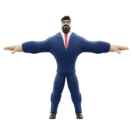 Homme d'affaires fort  3D Illustration