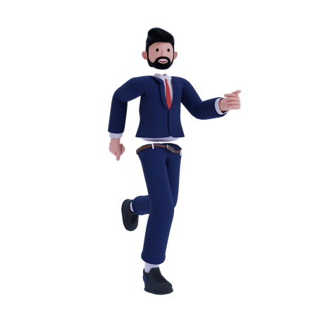 Homme affaires, marche  3D Illustration