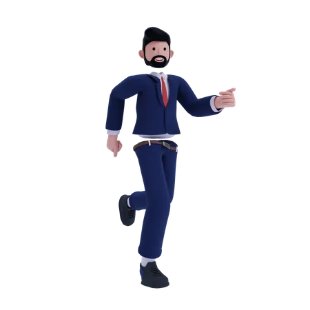 Homme affaires, marche  3D Illustration