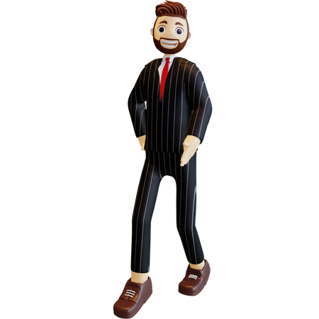 Homme affaires, marche  3D Illustration