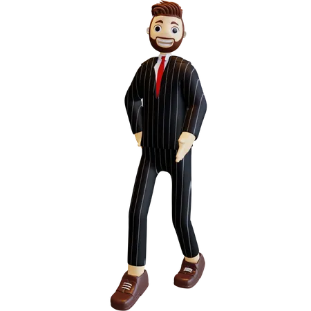 Homme affaires, marche  3D Illustration