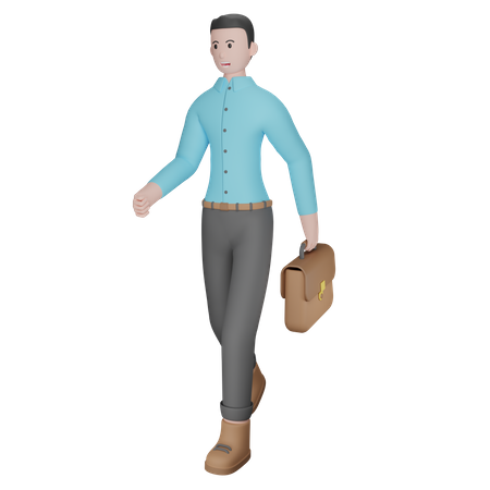 Homme affaires, marche  3D Illustration