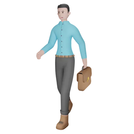 Homme affaires, marche  3D Illustration