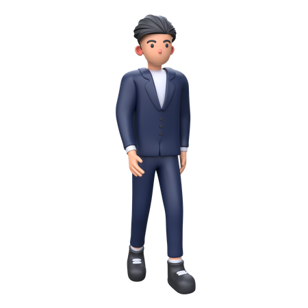 Homme affaires, marche  3D Illustration