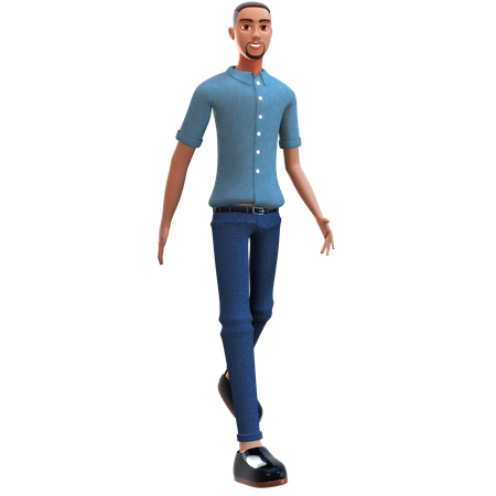 Homme d'affaires marchant en tenue formelle  3D Illustration