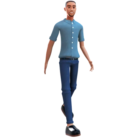 Homme d'affaires marchant en tenue formelle  3D Illustration