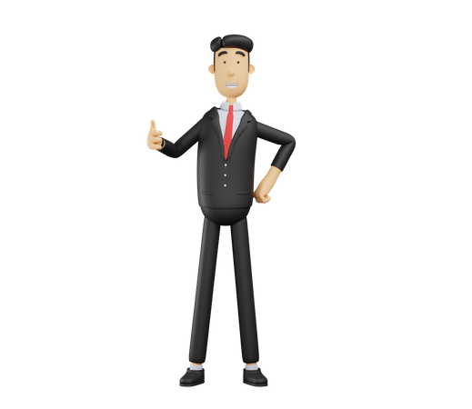 Homme affaires, projection, pouces haut  3D Illustration