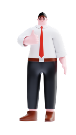 Homme affaires, projection, pouces haut  3D Illustration