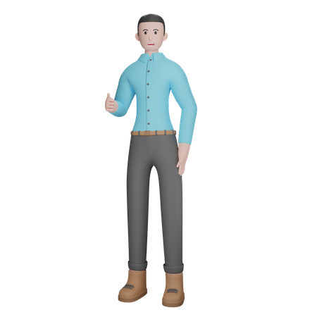 Homme affaires, projection, pouces haut  3D Illustration