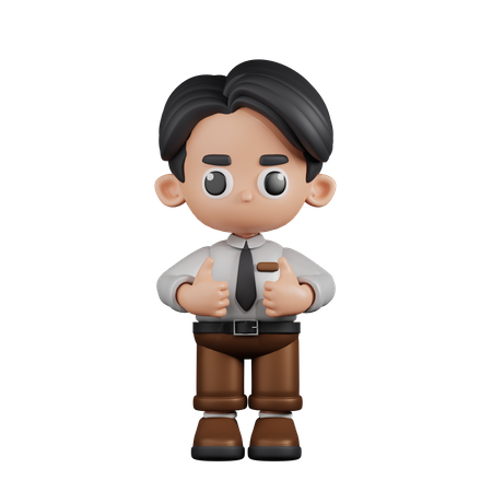 Homme affaires, projection, pouces haut  3D Icon