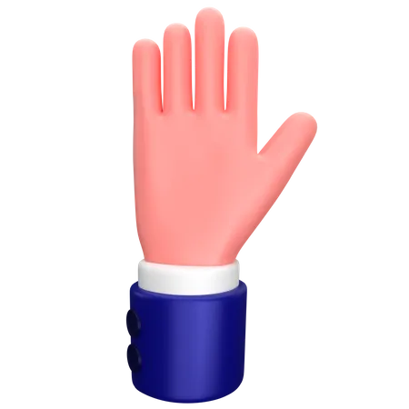 Homme d'affaires ouvert signe de geste de cinq doigts  3D Icon