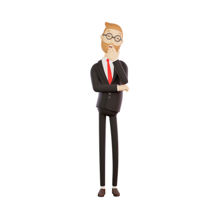 Homme d'affaires paresseux  3D Illustration