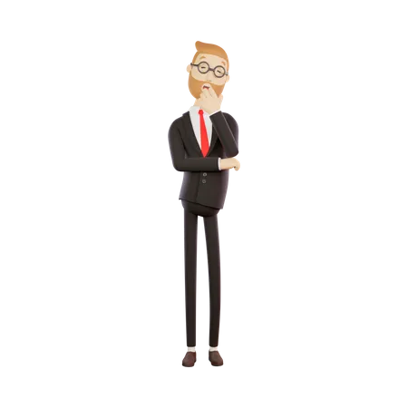 Homme d'affaires paresseux  3D Illustration