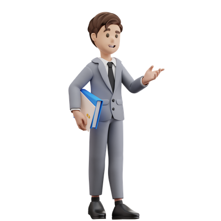 Homme d'affaires parlant  3D Illustration