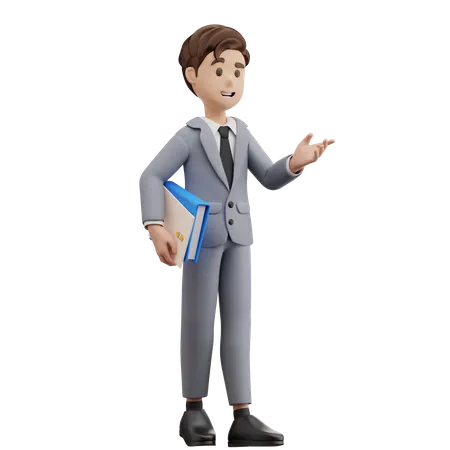 Homme d'affaires parlant  3D Illustration