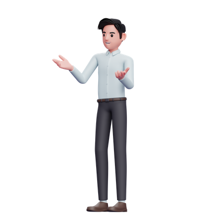 Homme d'affaires parlant pose  3D Illustration