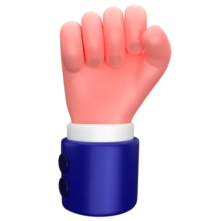 Signe de geste de mains de poing d'homme d'affaires  3D Icon