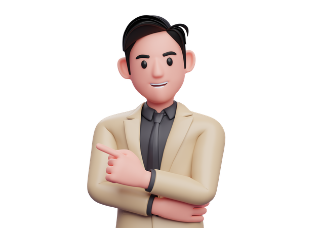 Homme d'affaires pointant un doigt  3D Illustration