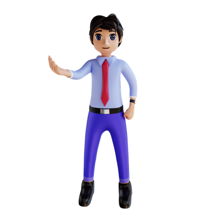 Homme d'affaires présentant  3D Illustration