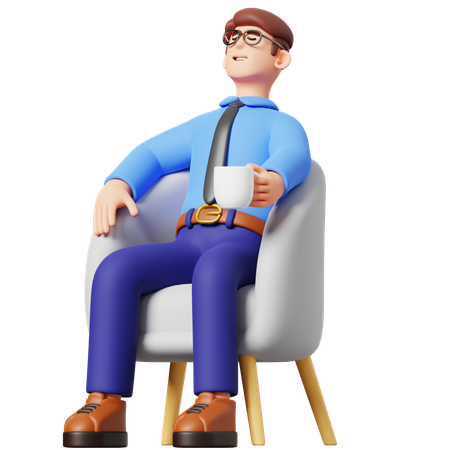 Homme d'affaires relaxant  3D Illustration