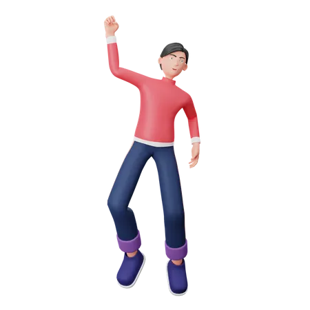 Homme d'affaires sautant  3D Illustration