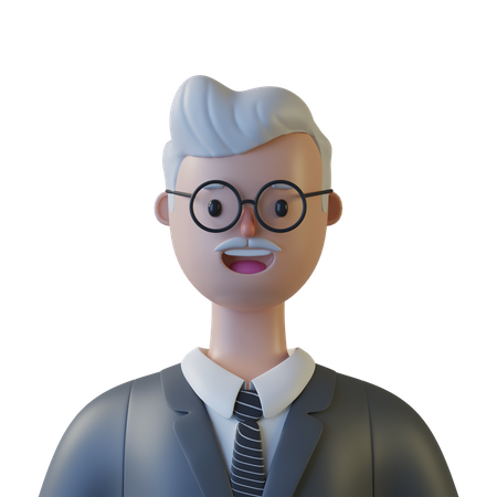 Homme d'affaires senior  3D Illustration