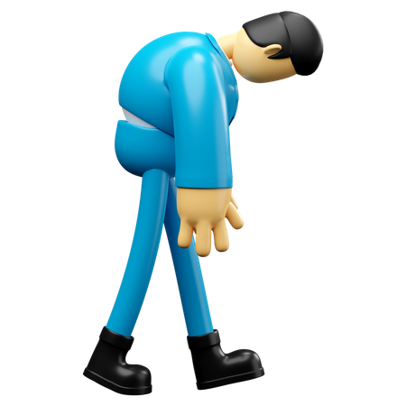 Homme d'affaires ressentant de la fatigue  3D Illustration