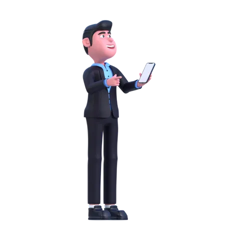 Homme affaires, tenue, téléphone  3D Illustration