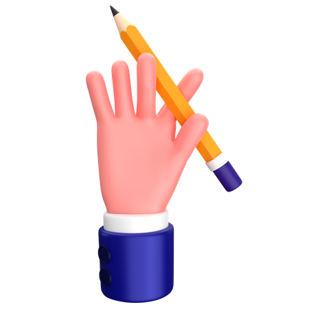 Homme d'affaires tenant un geste de la main au crayon  3D Icon