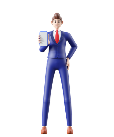 Homme affaires, tenue, téléphone  3D Illustration