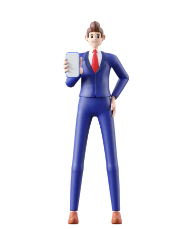 Homme affaires, tenue, téléphone  3D Illustration