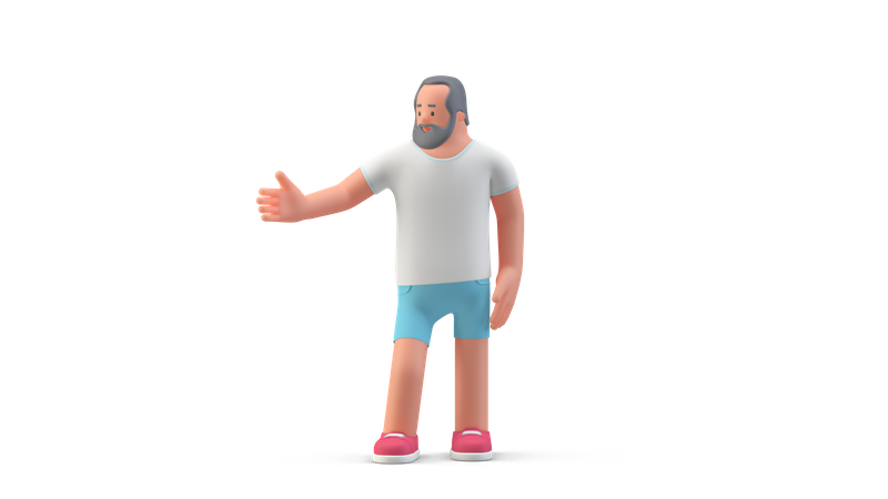 Homme en pose de poignée de main  3D Illustration