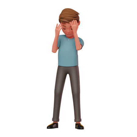 Homme dans une pose confuse  3D Icon