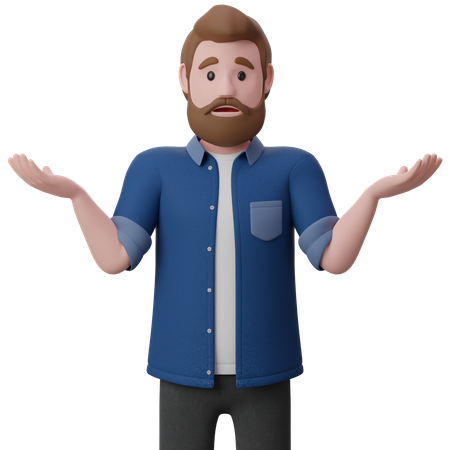 Homme dans une pose confuse  3D Icon
