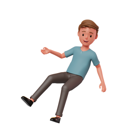 Homme dans une pose souriante flottante  3D Icon
