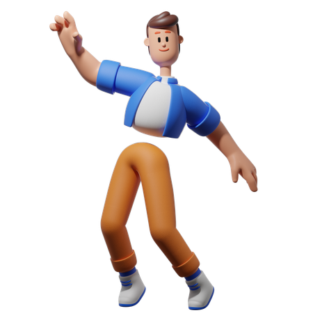 Homme qui danse  3D Illustration