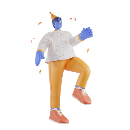 Homme qui danse  3D Illustration