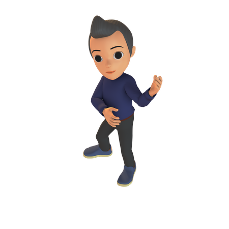 Homme qui danse  3D Illustration