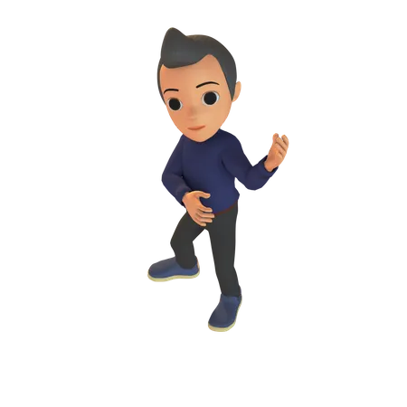 Homme qui danse  3D Illustration