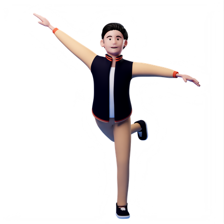 Homme dansant de joie  3D Illustration
