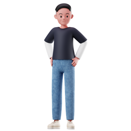 Homme en confiance  3D Illustration